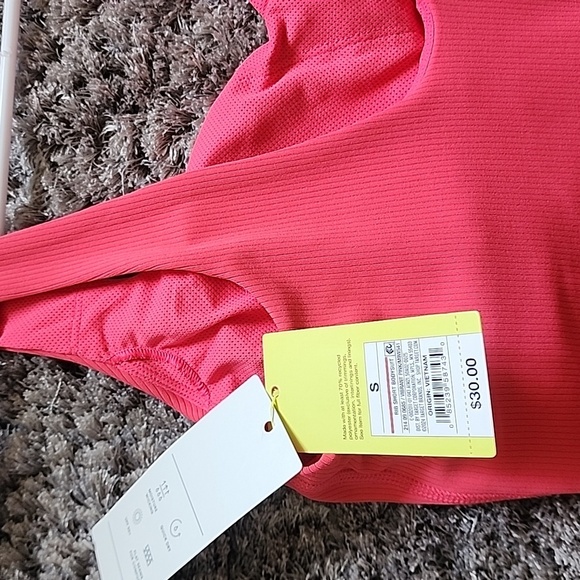 All In Motion Brushed & Sculpted Rib Sports Short Bodysuit, Size S coral color. - Picture 8 of 15